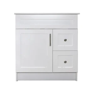 30" White MDF Vanity Base With 2 Drawer